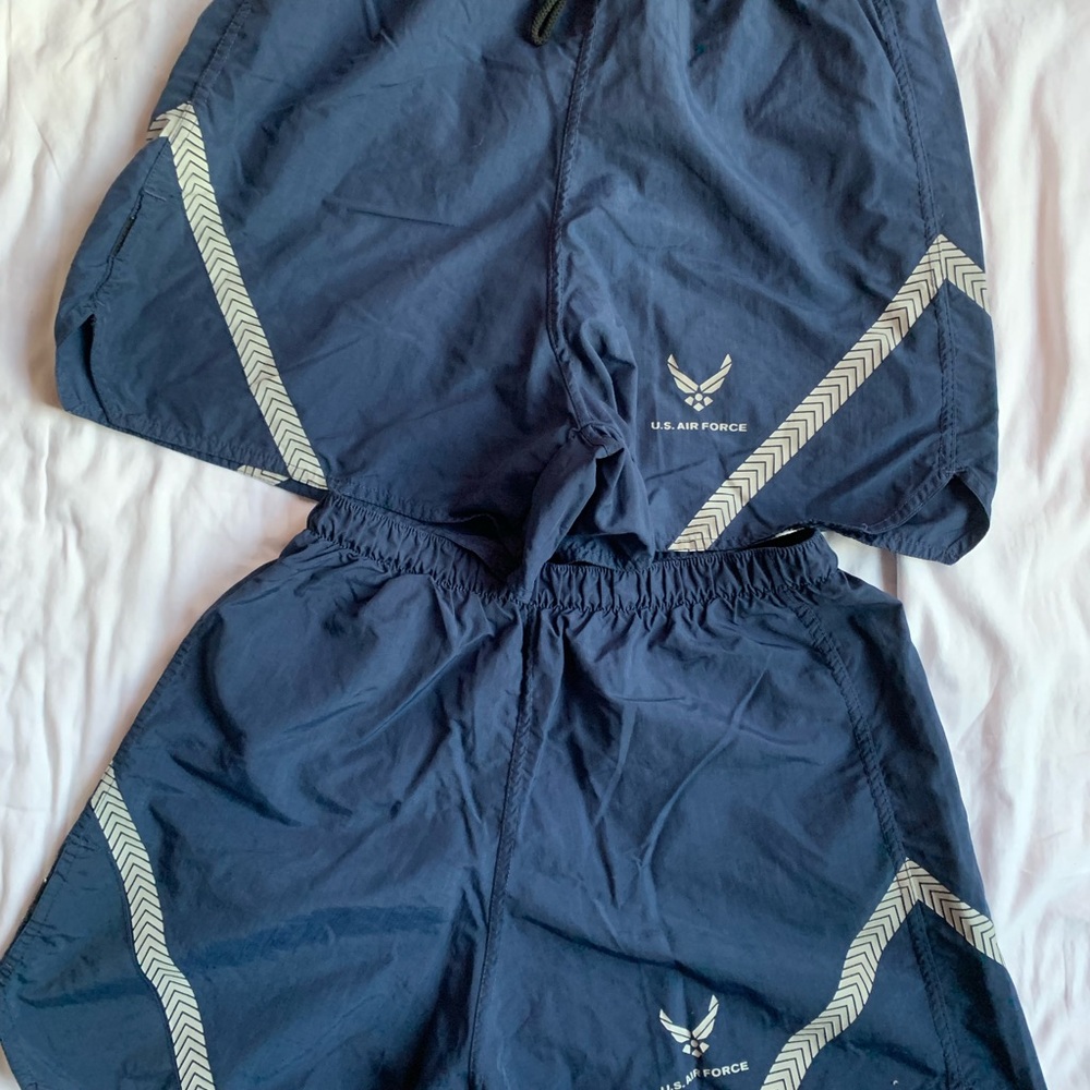 2 U.S. Air Force Men's Navy Athletic Shorts Size M Running Swimming Reflective